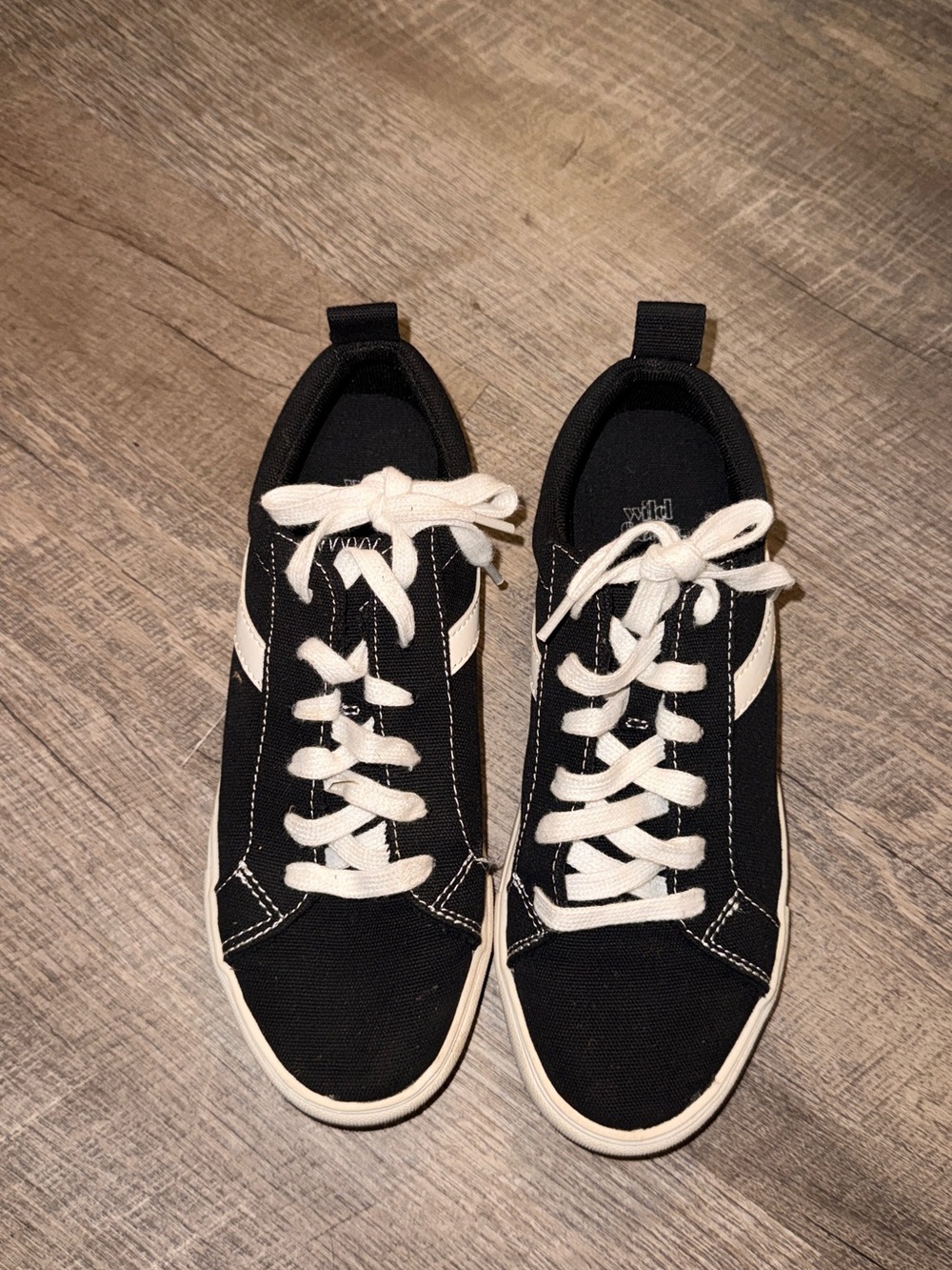 Women’s Black Canvas Sneakers with White Accents | Wild Fable